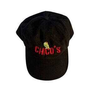 CHICO'S VINTAGE PARROT BLACK BASEBALL CAP HAT WOMEN'S OS ONE‎ SIZE EMPLOYEE HAT